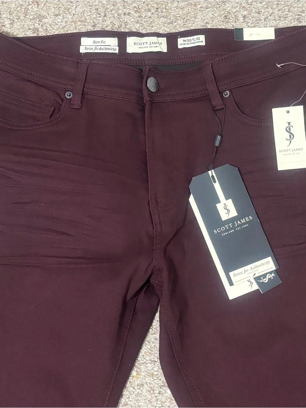 Slim Fit Fig Men's Jeans – Modern Tailored Style Size 32x32